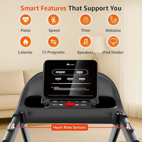 PowerMax Fitness TDM-96B 4HP DC Treadmill for Home - Image 6