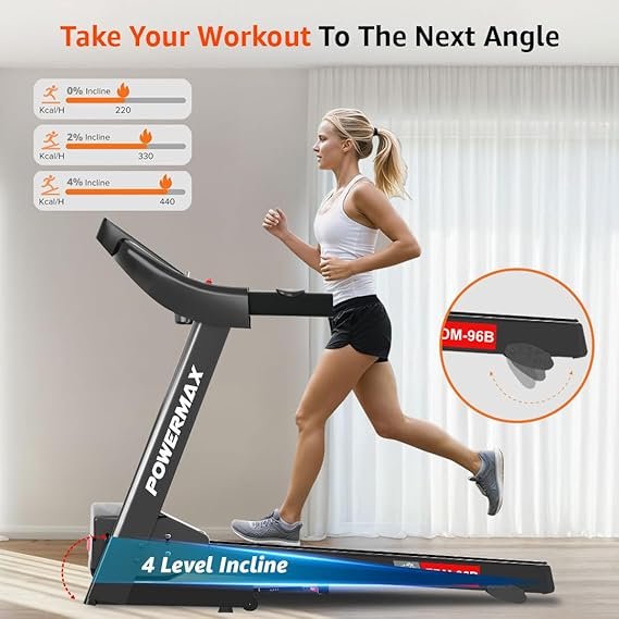 PowerMax Fitness TDM-96B 4HP DC Treadmill for Home - Image 5