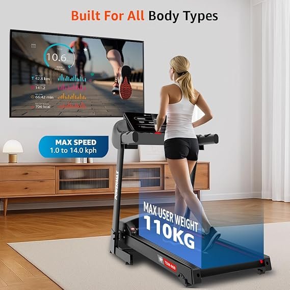 PowerMax Fitness TDM-96B 4HP DC Treadmill for Home - Image 4