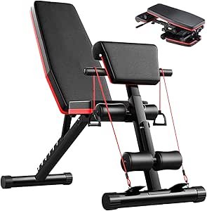 Gluckluz Adjustable Weight Bench 150KG – Foldable Home